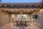 Covered patio with outdoor dining